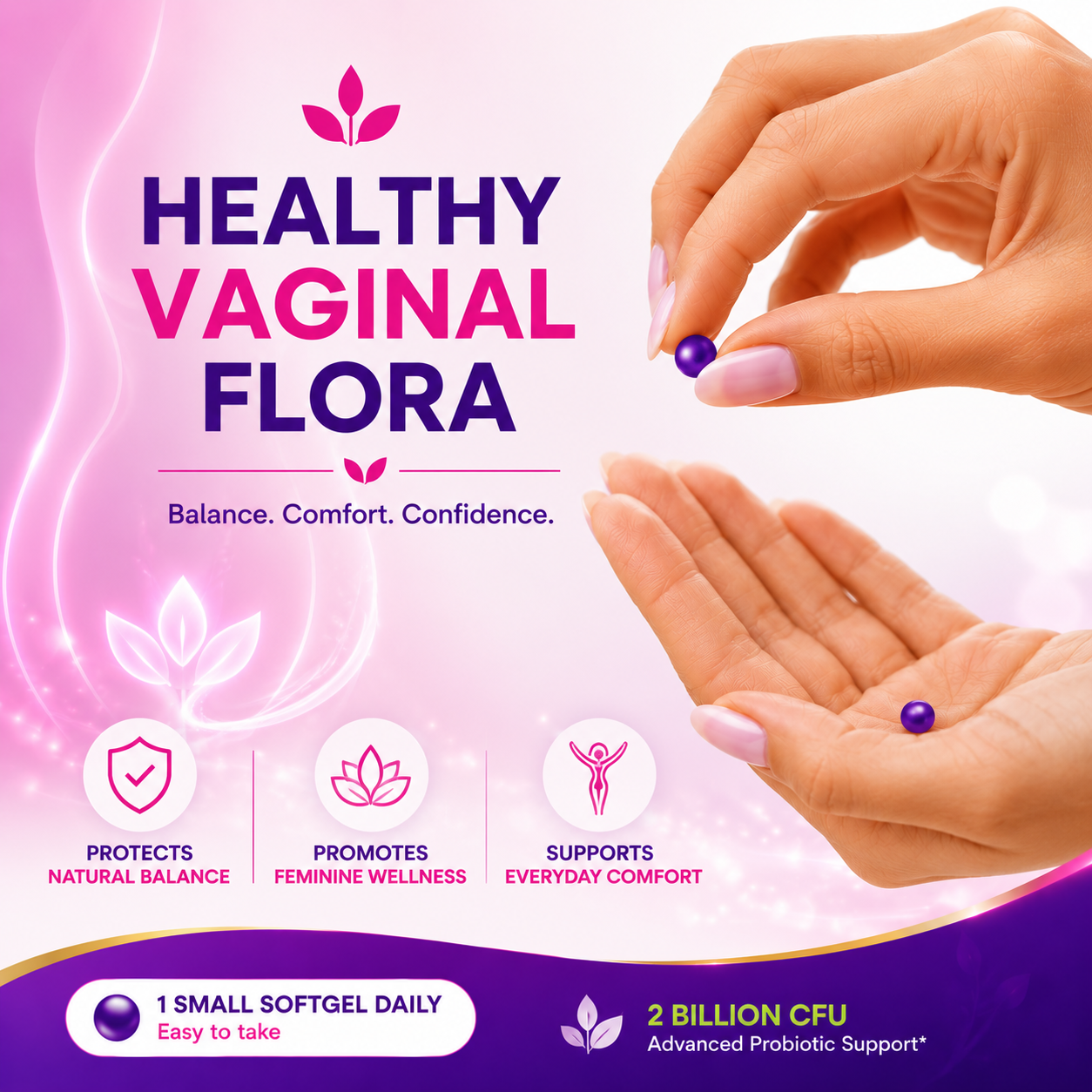 Symbioma Femme – Women’s Probiotic Softgels with Vitamin B12 | 2 Billion CFU